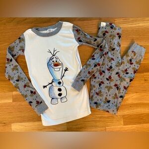 Like New Hanna Andersson Olaf Frozen Long Sleeve Organic Pajamas Size 150 12